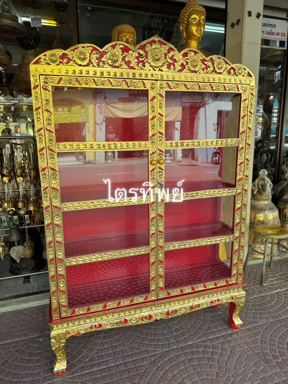 ตู้พระไตรปิฎก (91 เล่ม) ปิดทอง ร่องสี