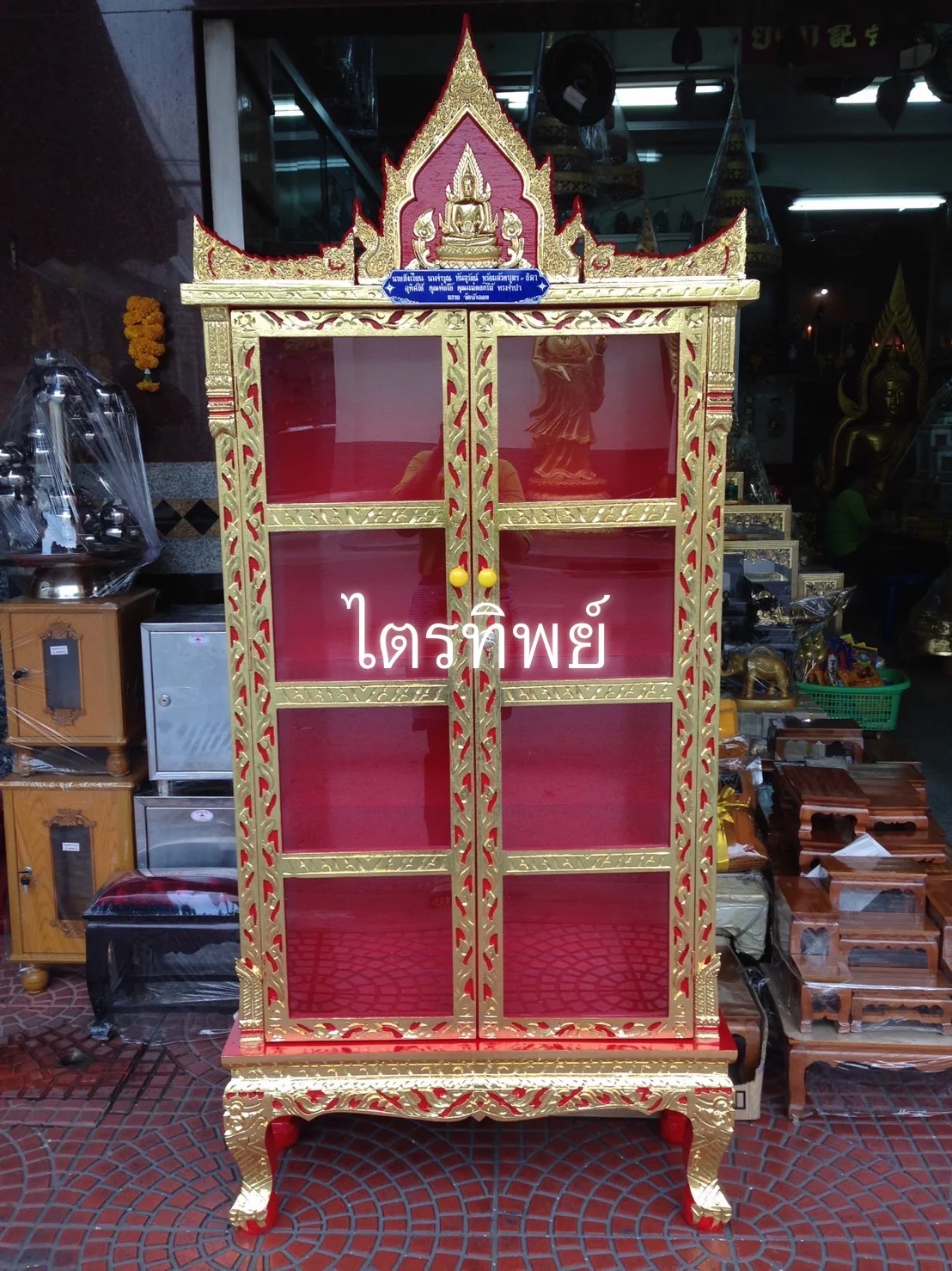 ตู้พระไตรปิฎก ปิดทอง ร่องสี