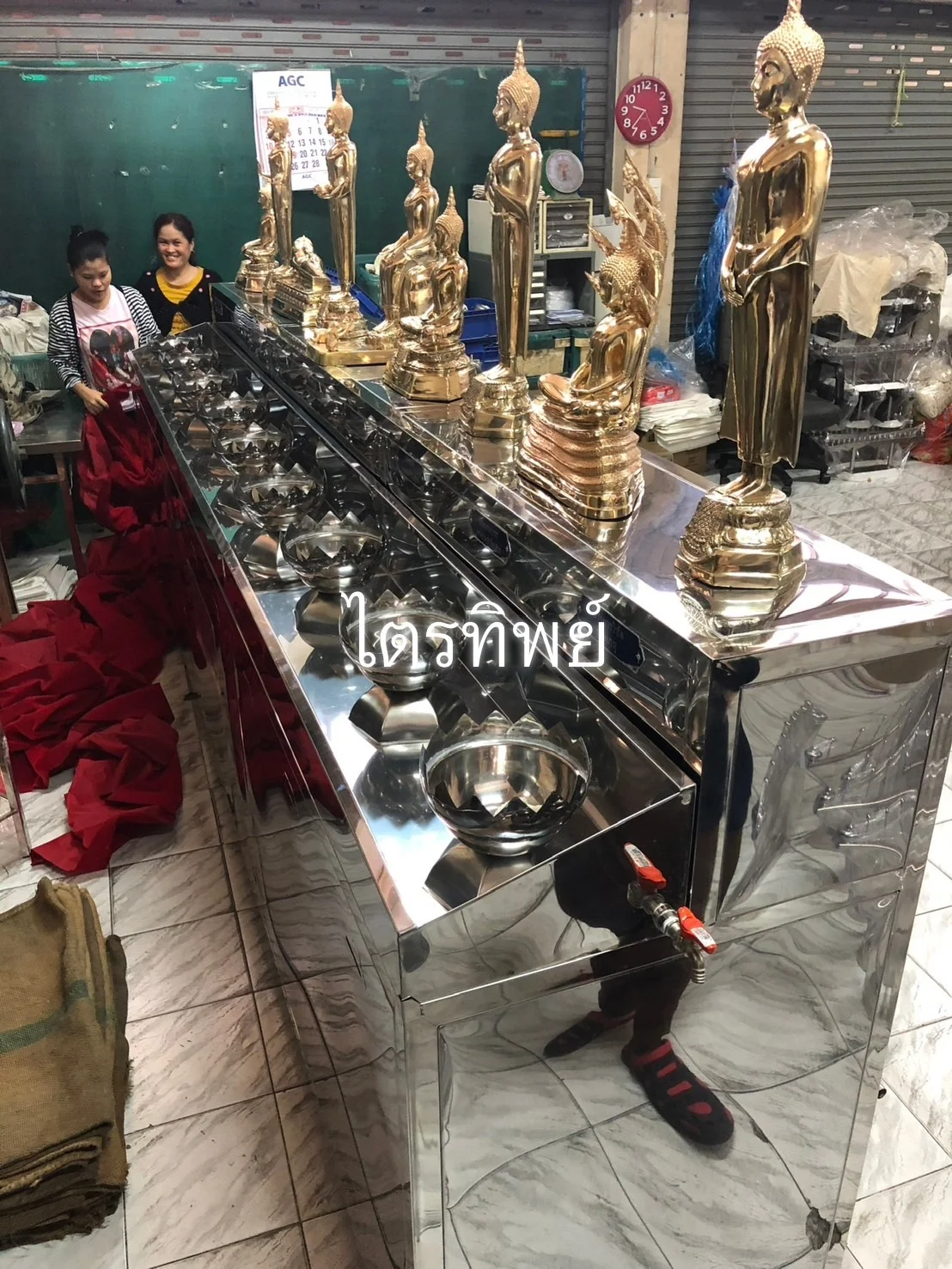 ตู้บริจาคตะเกียงน้ำมันพระประจำวัน ยาว 12 ฟุต สำหรับพระ 9"