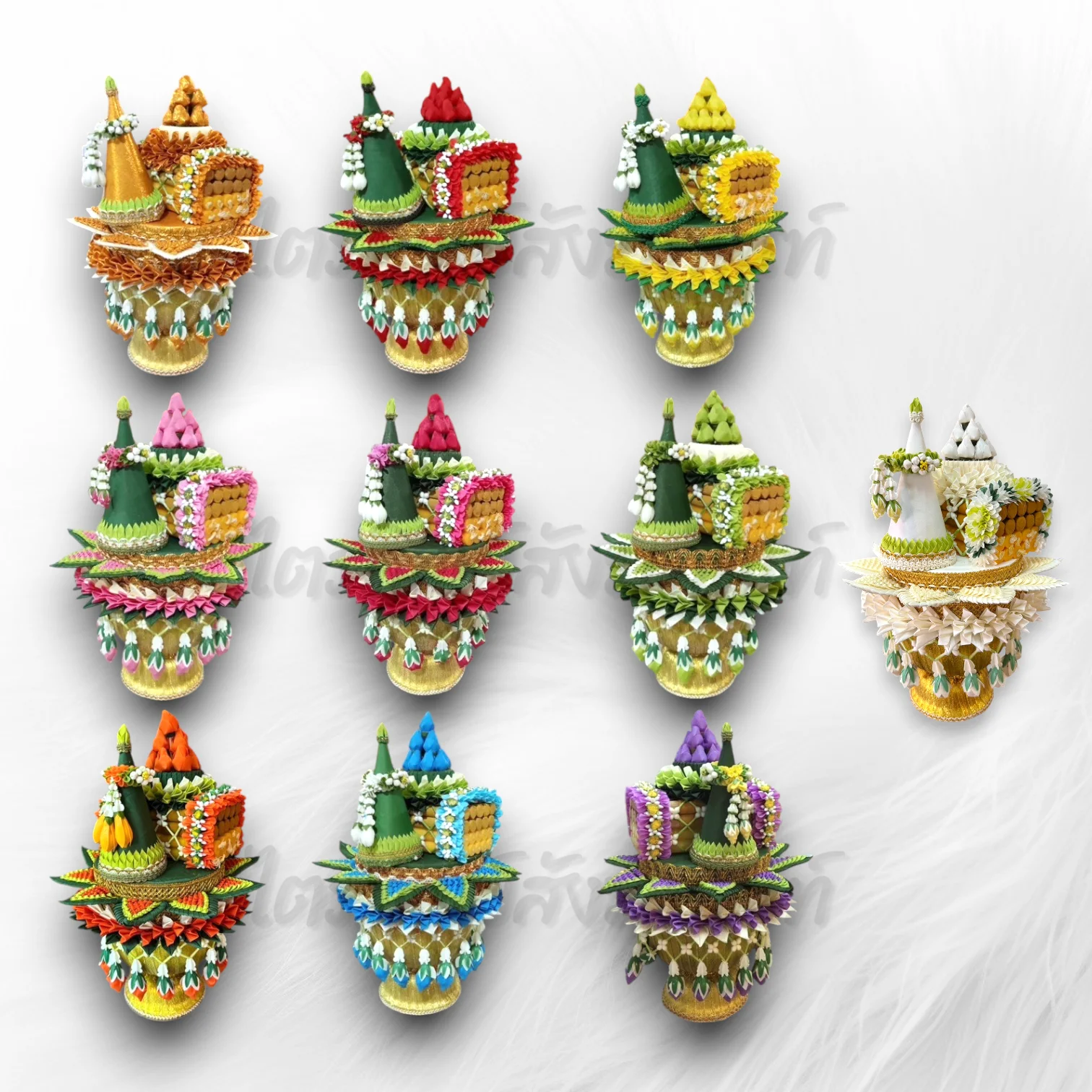 กรวยขมาเทียนแพ พาน 12 / 16 ซม. มี 10 สี