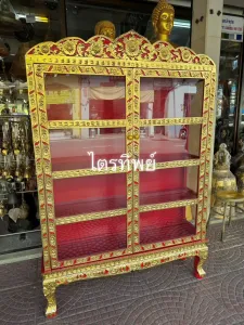 ตู้พระไตรปิฎก (91 เล่ม) ปิดทอง ร่องสี