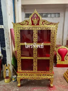ตู้พระไตรปิฎก 3 ชั้น ปิดทอง ร่องสี