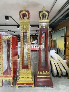 ตู้เทียนชัย สูง 2.6 ม. ปิดทอง/สีโอ๊ค