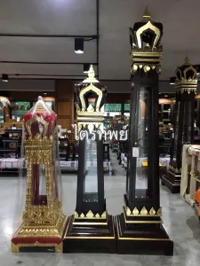 ตู้เทียนชัย สูง 1.7 / 2 / 2.6 ม. ปิดทอง/สีโอ๊ค