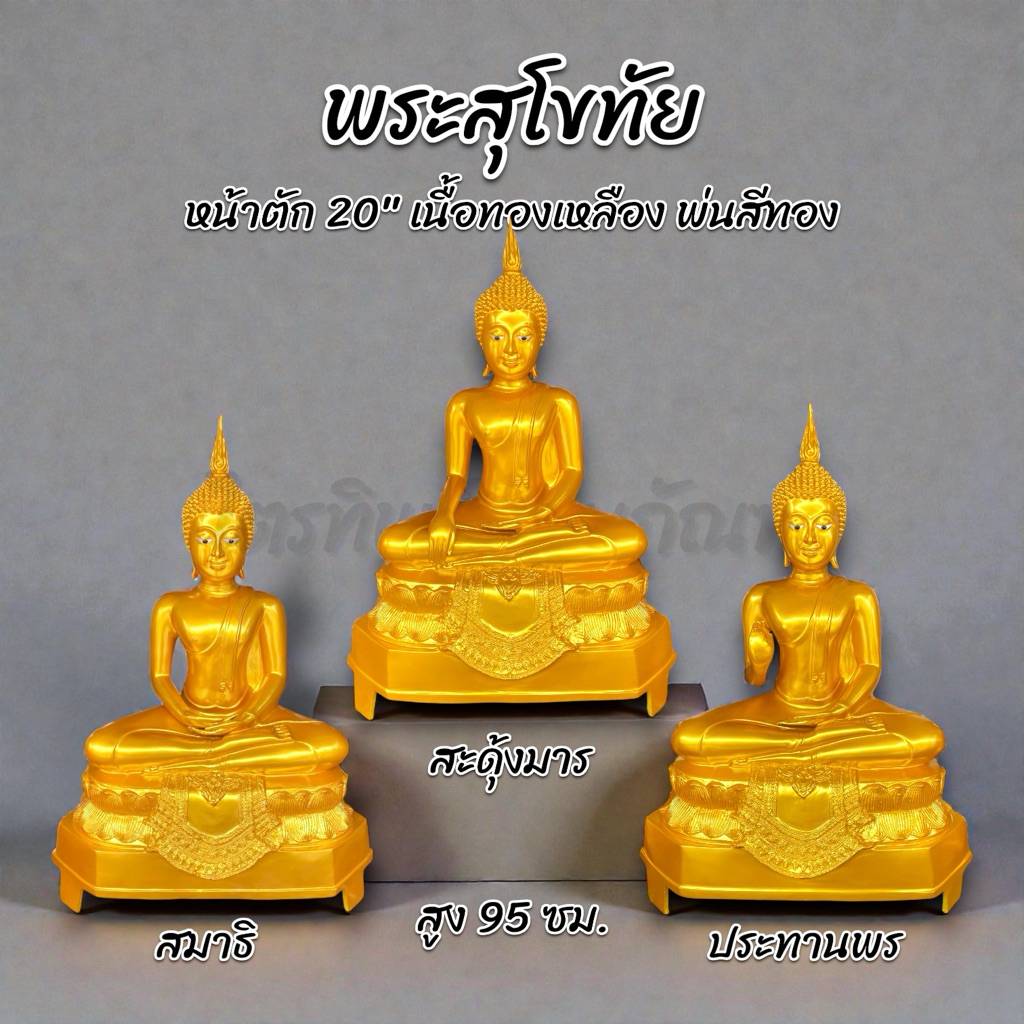 พระสุโขทัยปางสะดุ้งมาร/สมาธิ/ประทานพร 20 นิ้ว