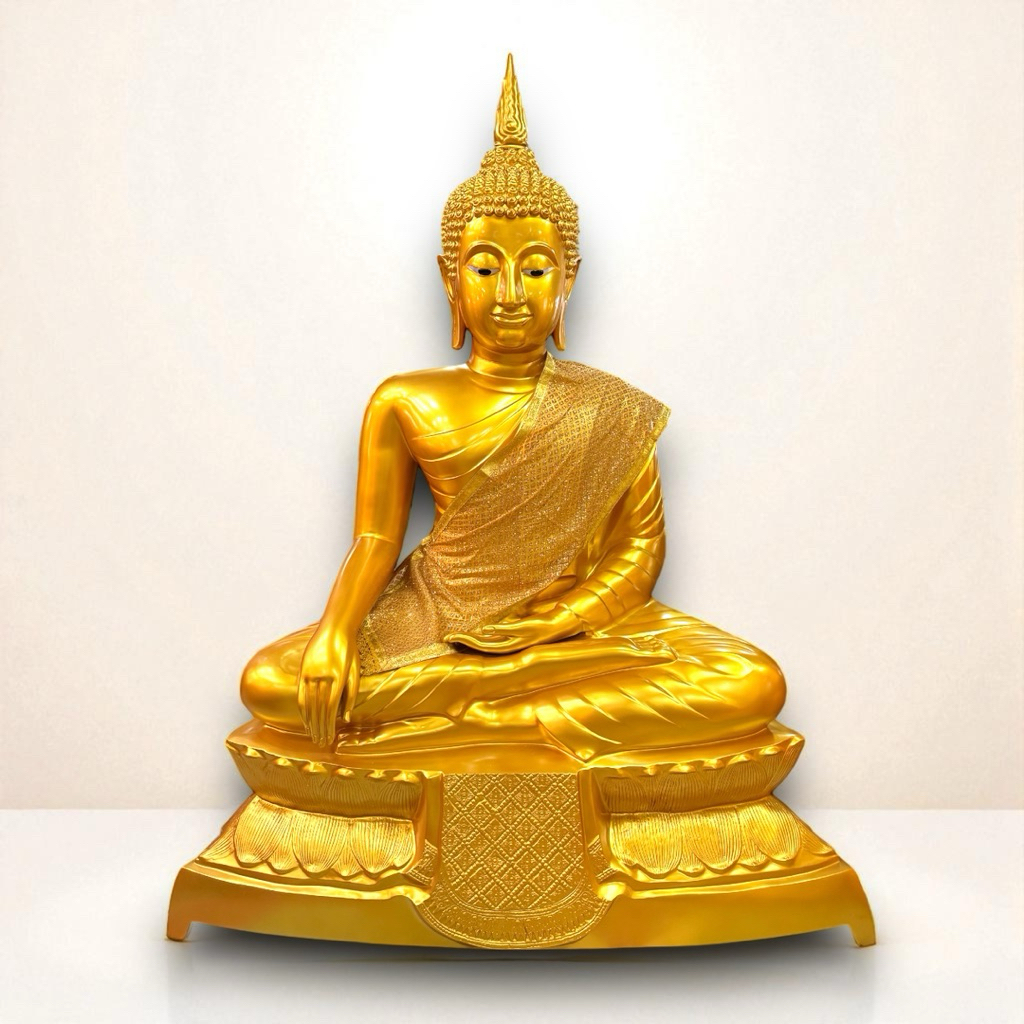 ผ้าห่มพระพุทธรูป ผ้าห่มสไบ ผ้าลายทอง 4