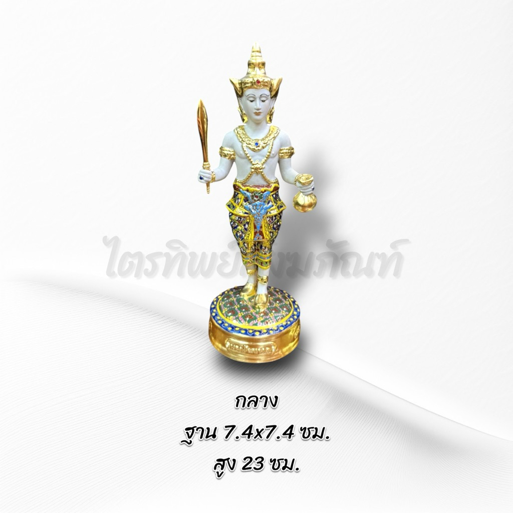 พระภูมิ พระชัยมงคล เซรามิก เบญจรงค์ ปิดทองแท้ 3