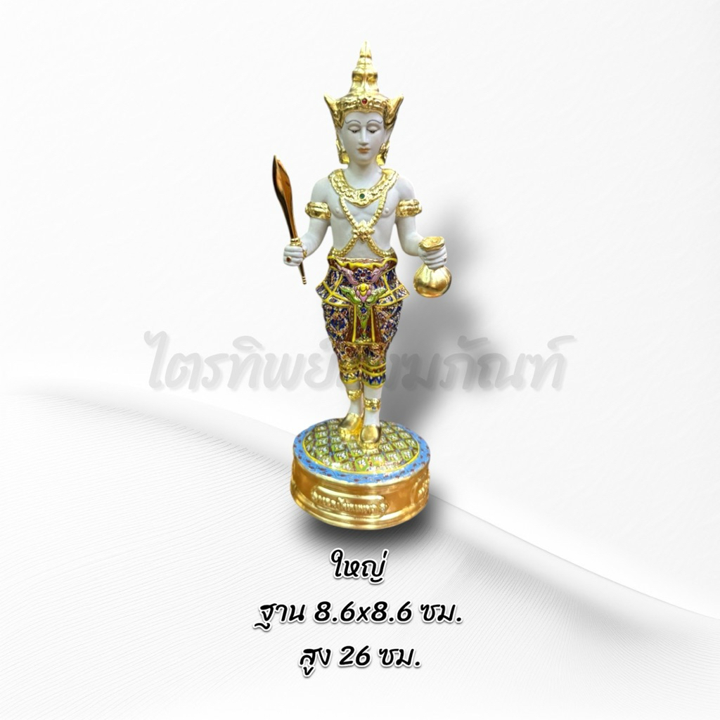 พระภูมิ พระชัยมงคล เซรามิก เบญจรงค์ ปิดทองแท้ 4