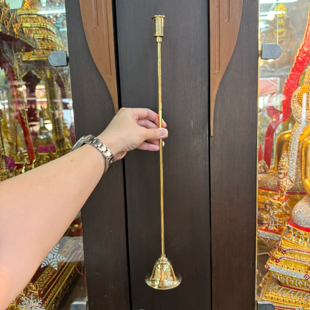 ด้ามชนวนเทียน ด้ามต่อเทียน ทองเหลือง 4